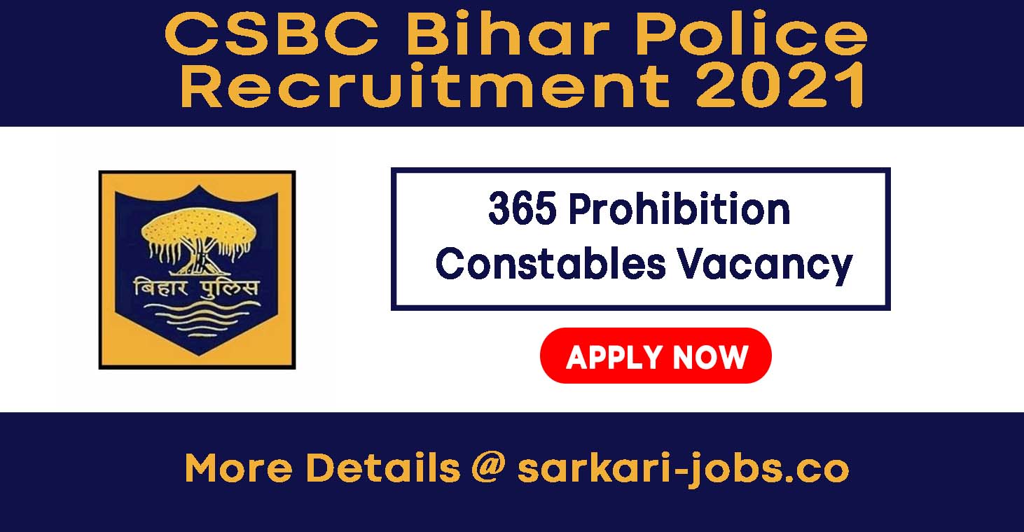 CSBC Bihar Police Recruitment 2021
